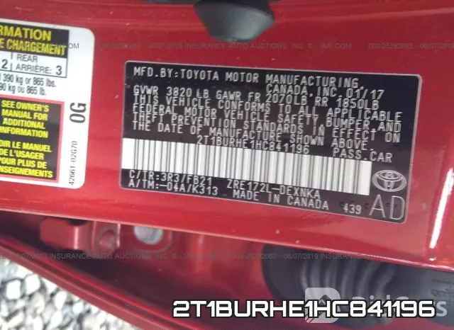 2T1BURHE1HC841196 фото 10