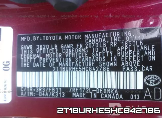 2T1BURHE5HC842786 фото 10