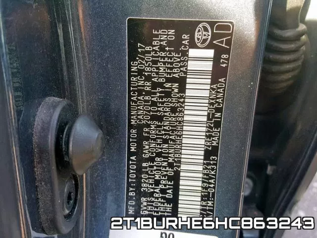 2T1BURHE6HC863243 фото 2
