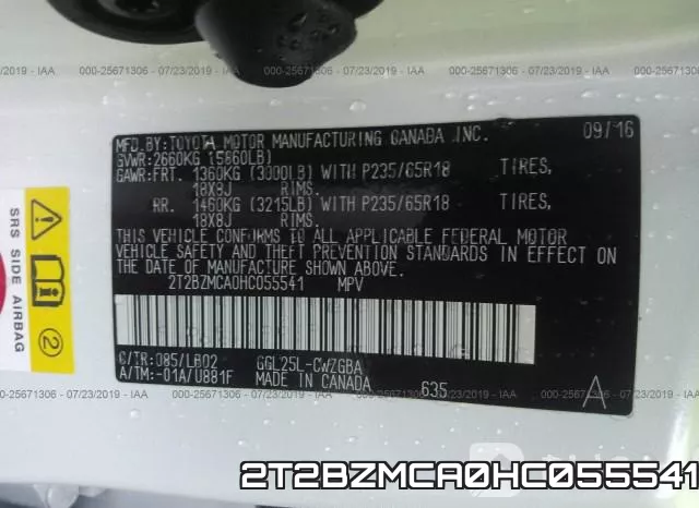 2T2BZMCA0HC055541 фото 10