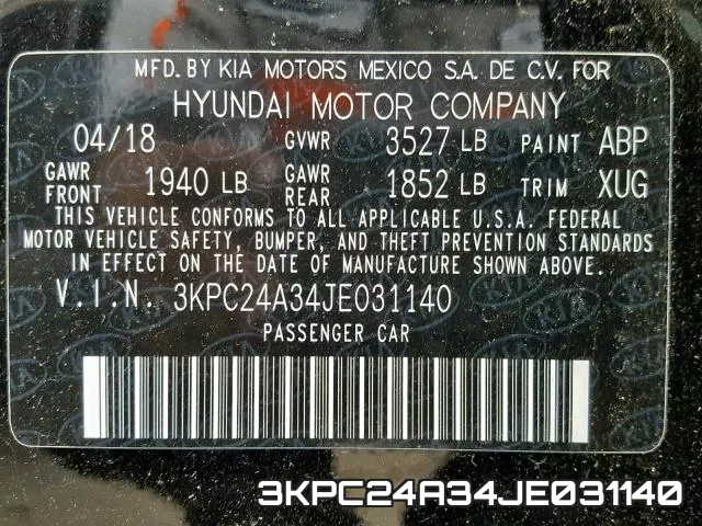 3KPC24A34JE031140 фото 2