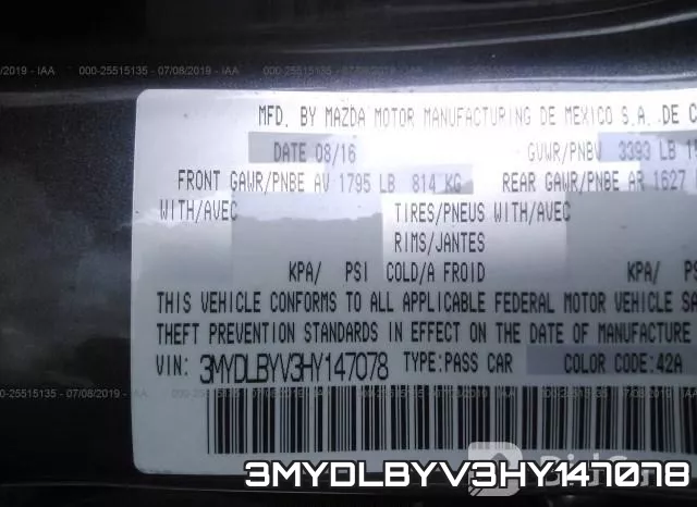 3MYDLBYV3HY147078 фото 10