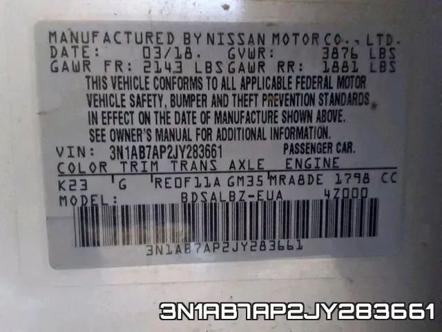 3N1AB7AP2JY283661 фото 2