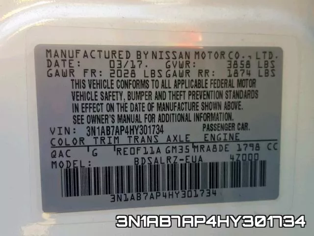 3N1AB7AP4HY301734 фото 2