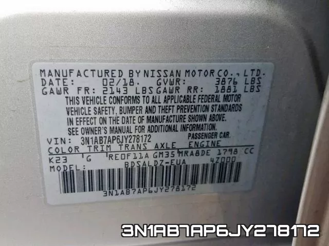 3N1AB7AP6JY278172 фото 2