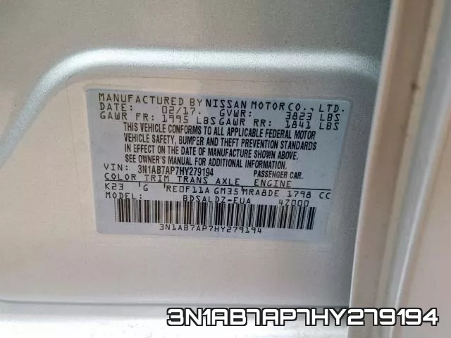 3N1AB7AP7HY279194 фото 2