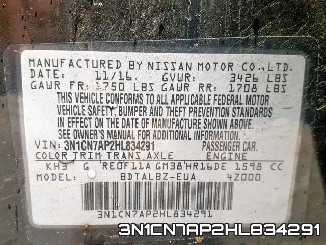 3N1CN7AP2HL834291 фото 2