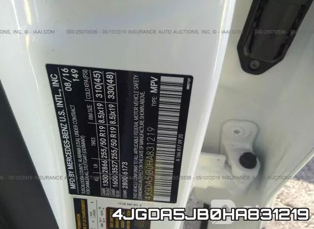 4JGDA5JB0HA831219 фото 10