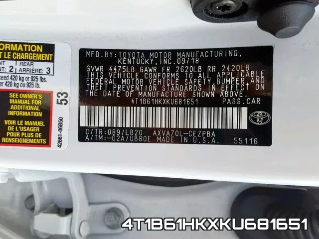 4T1B61HKXKU681651 фото 2