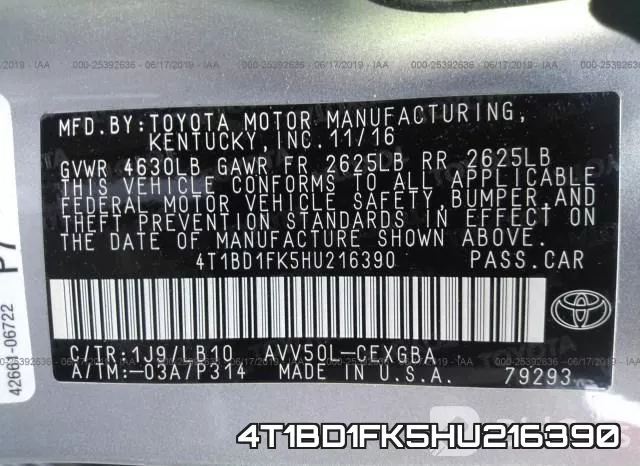4T1BD1FK5HU216390 фото 10