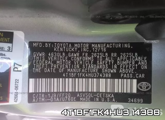 4T1BF1FK4HU374388 фото 10