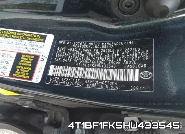 4T1BF1FK5HU433545 фото 10