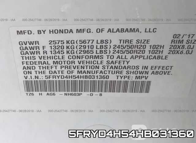 5FRYD4H54HB031360 фото 9