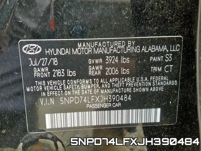 5NPD74LFXJH390484 фото 2