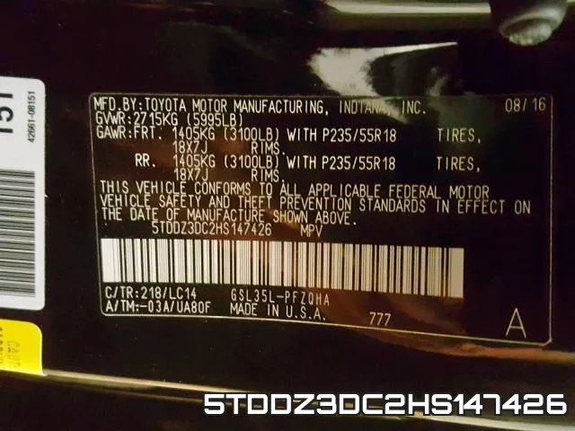 5TDDZ3DC2HS147426 фото 2