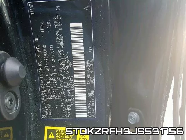 5TDKZRFH3JS531756 фото 2