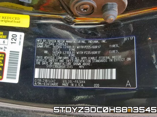 5TDYZ3DC0HS873545 фото 2