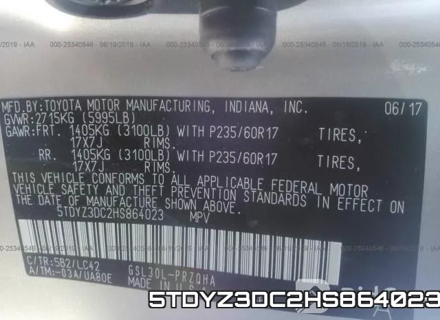 5TDYZ3DC2HS864023 фото 10