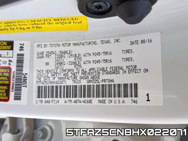 5TFAZ5CN8HX022071 фото 2