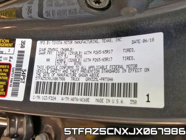 5TFAZ5CNXJX067986 фото 2