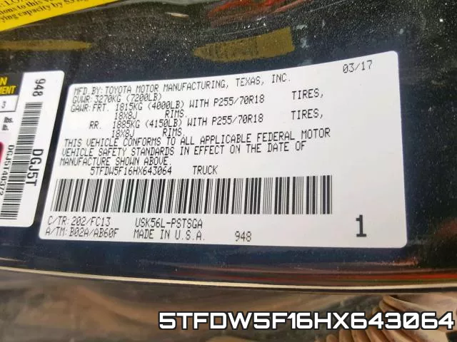 5TFDW5F16HX643064 фото 2