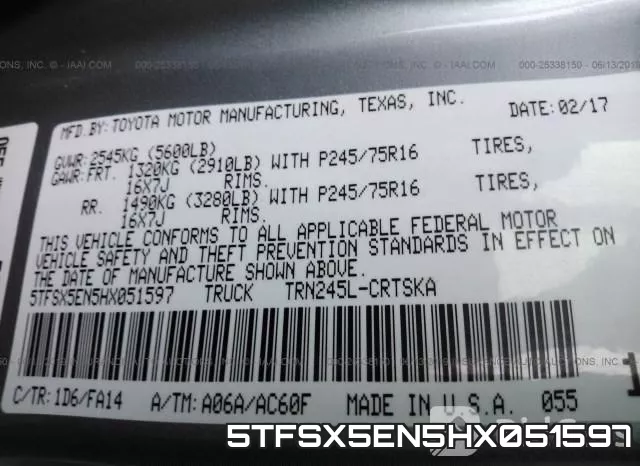 5TFSX5EN5HX051597 фото 10