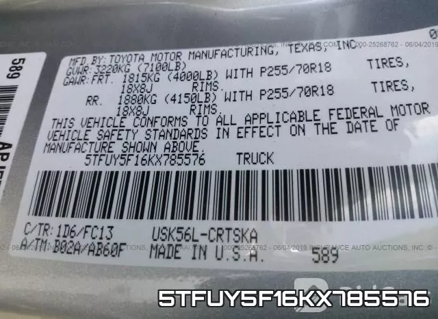 5TFUY5F16KX785576 фото 10