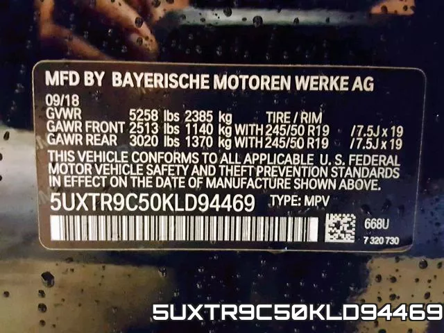 5UXTR9C50KLD94469 фото 2