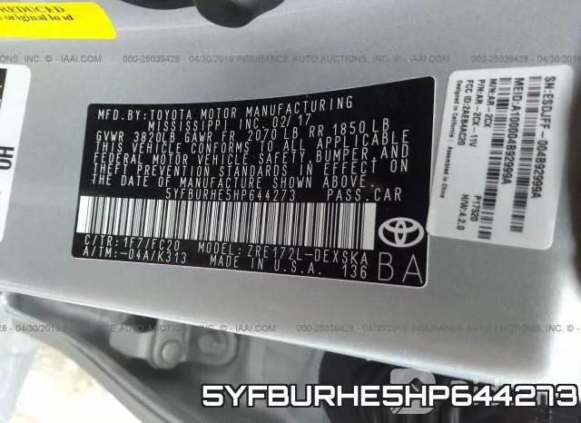 5YFBURHE5HP644273 фото 10