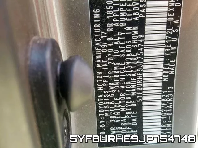 5YFBURHE9JP754748 фото 2
