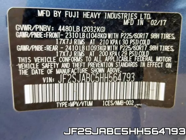 JF2SJABC5HH564793 фото 2