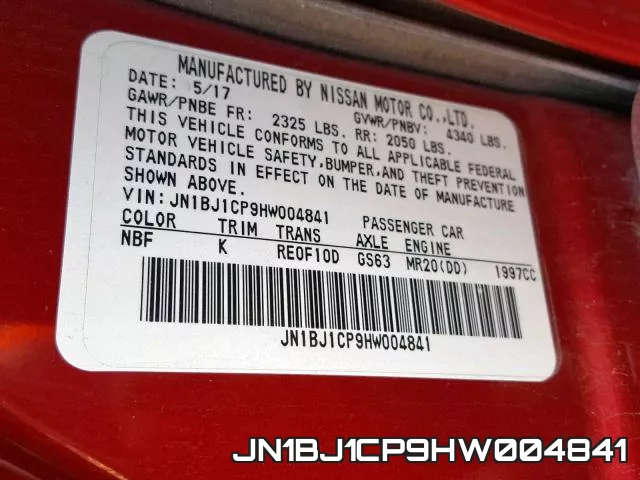 JN1BJ1CP9HW004841 фото 2
