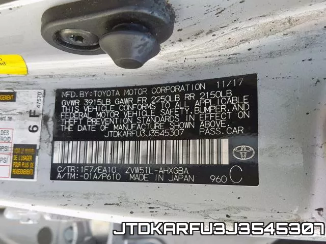 JTDKARFU3J3545307 фото 2