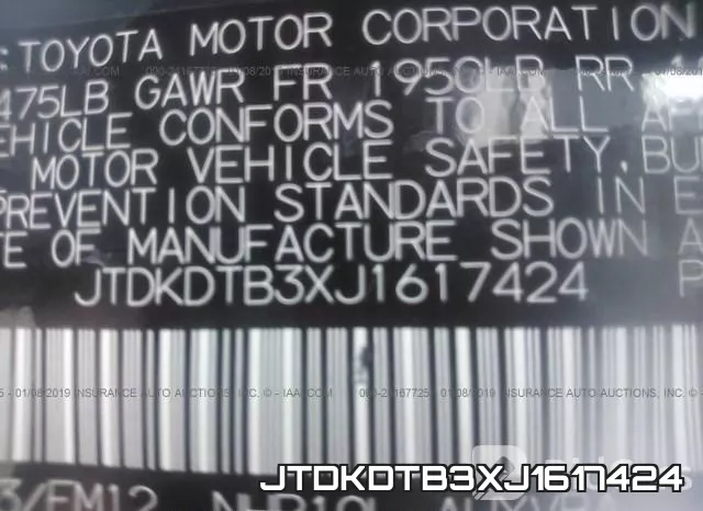 JTDKDTB3XJ1617424 фото 10