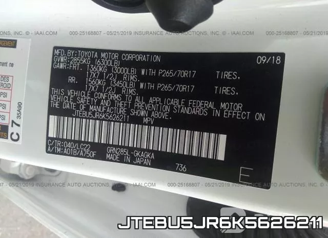 JTEBU5JR6K5626211 фото 10