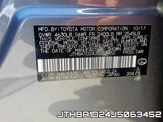 JTHBA1D24J5063452 фото 2