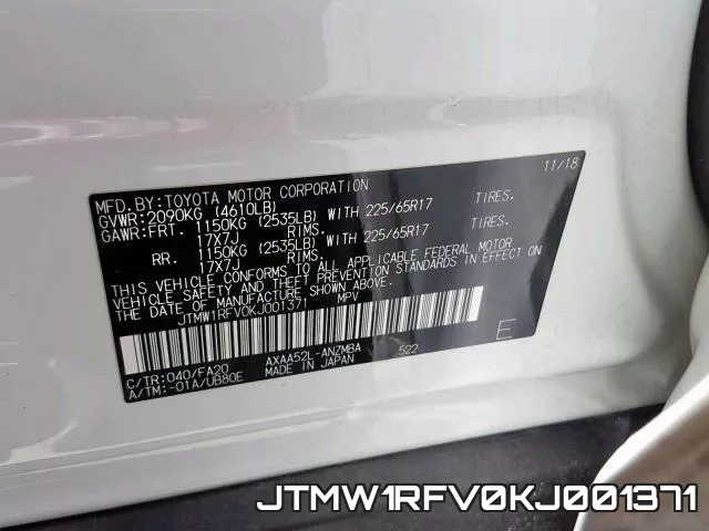 JTMW1RFV0KJ001371 фото 2