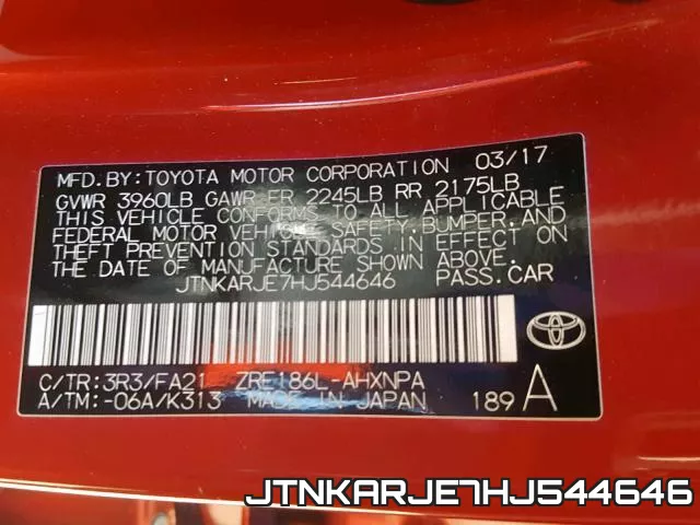 JTNKARJE7HJ544646 фото 2
