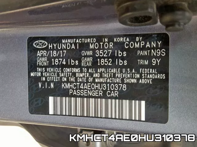 KMHCT4AE0HU310378 фото 2