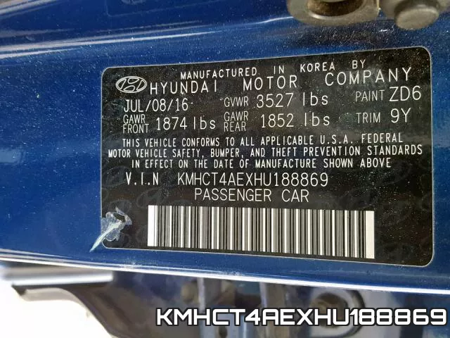 KMHCT4AEXHU188869 фото 2