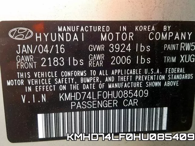 KMHD74LF0HU085409 фото 2