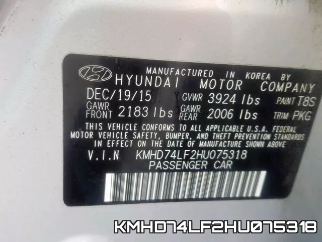 KMHD74LF2HU075318 фото 2