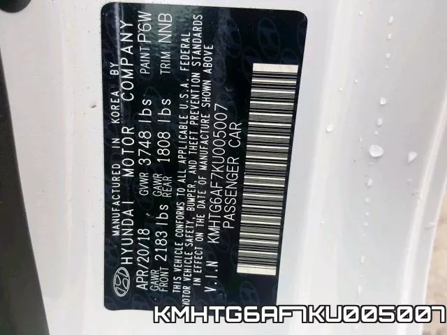 KMHTG6AF7KU005007 фото 2