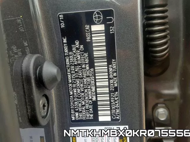 NMTKHMBX0KR075556 фото 2