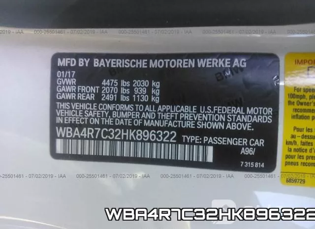 WBA4R7C32HK896322 фото 10