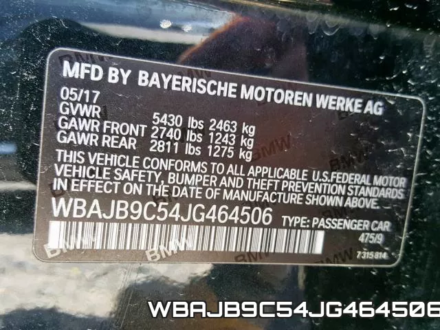 WBAJB9C54JG464506 фото 2