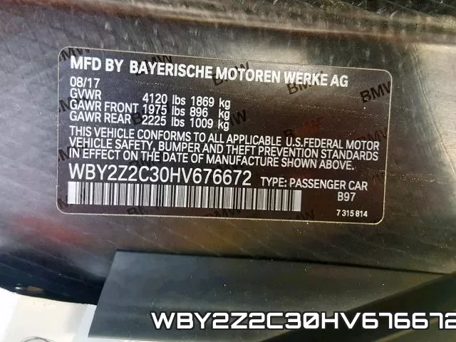 WBY2Z2C30HV676672 фото 2