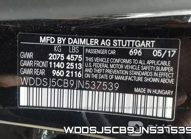 WDDSJ5CB9JN537539 фото 10