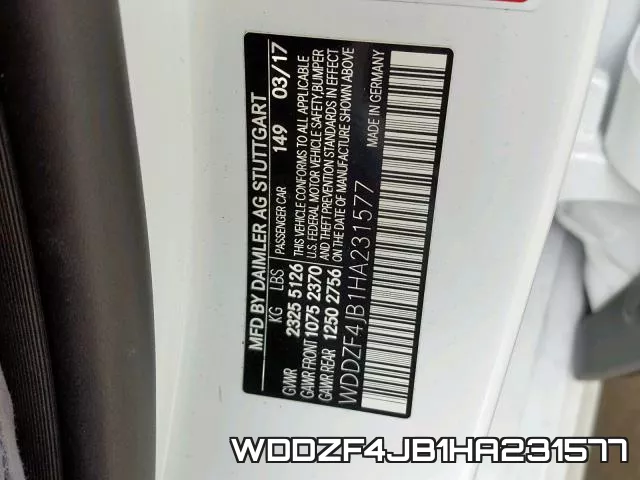WDDZF4JB1HA231577 фото 2