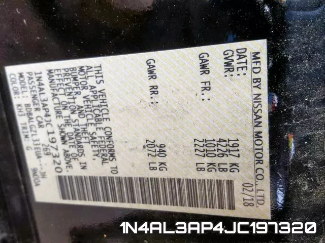 1N4AL3AP4JC197320 фото 2